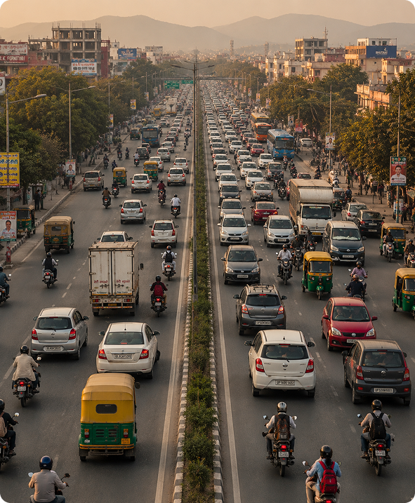 Indian highway traffic